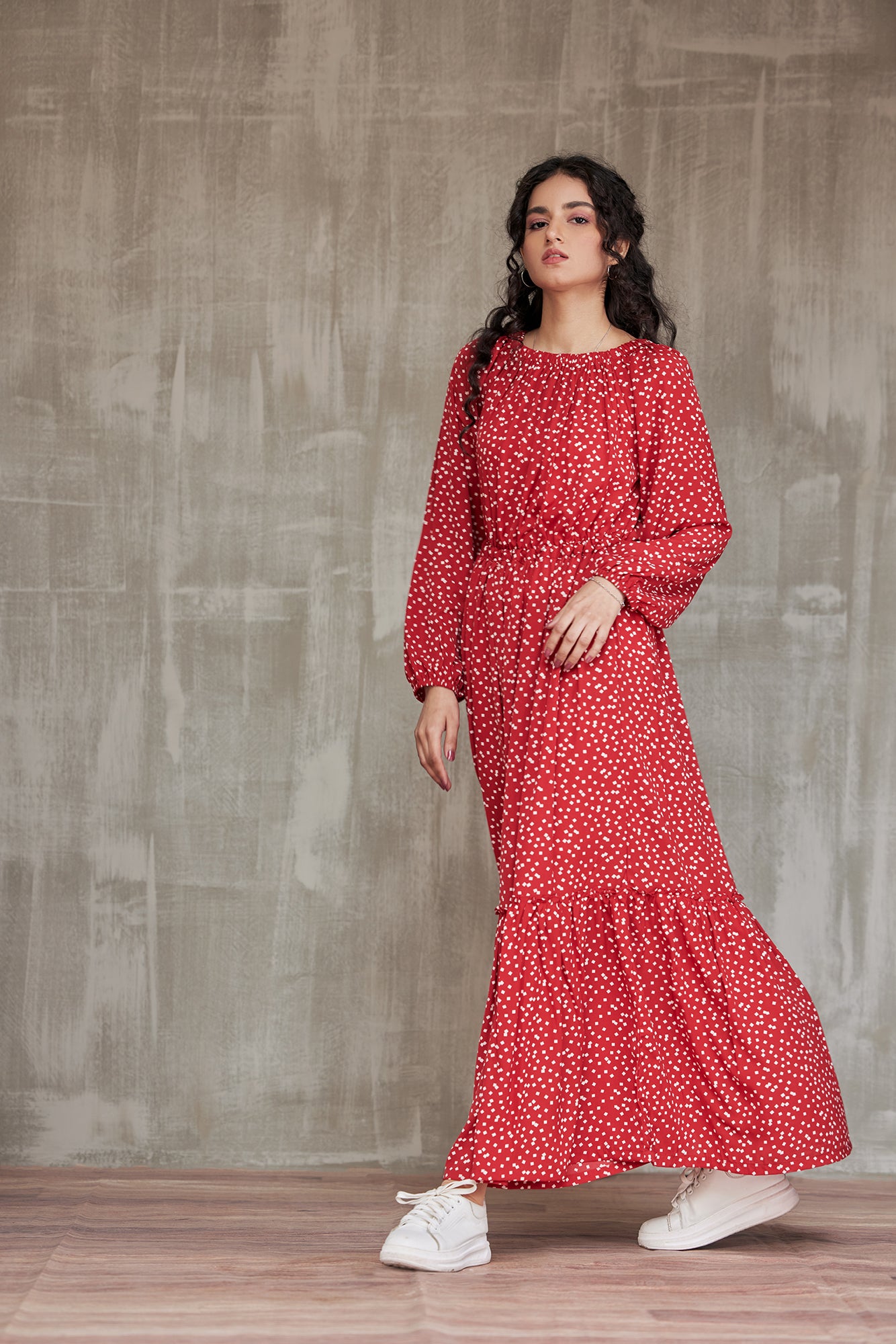 Vivid Polka Maxi Dress