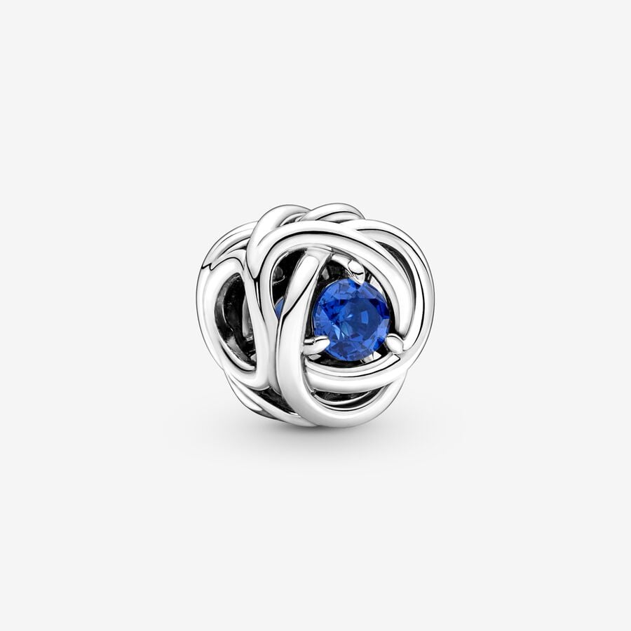 September Blue Eternity Circle Charm