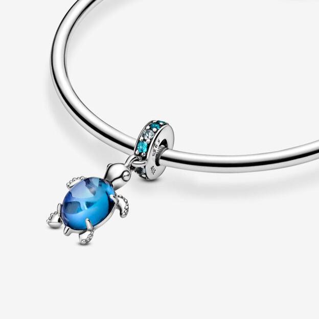 Murano Glass Sea Turtle Dangle Charm