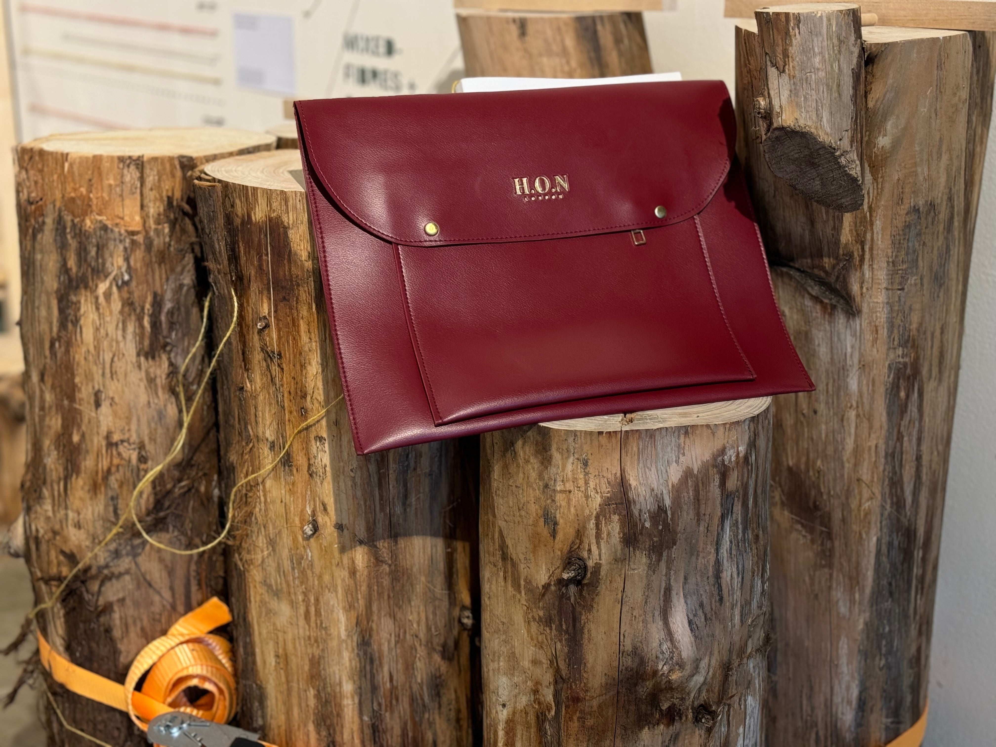 Bordeaux Elegance Leather Laptop Sleeve