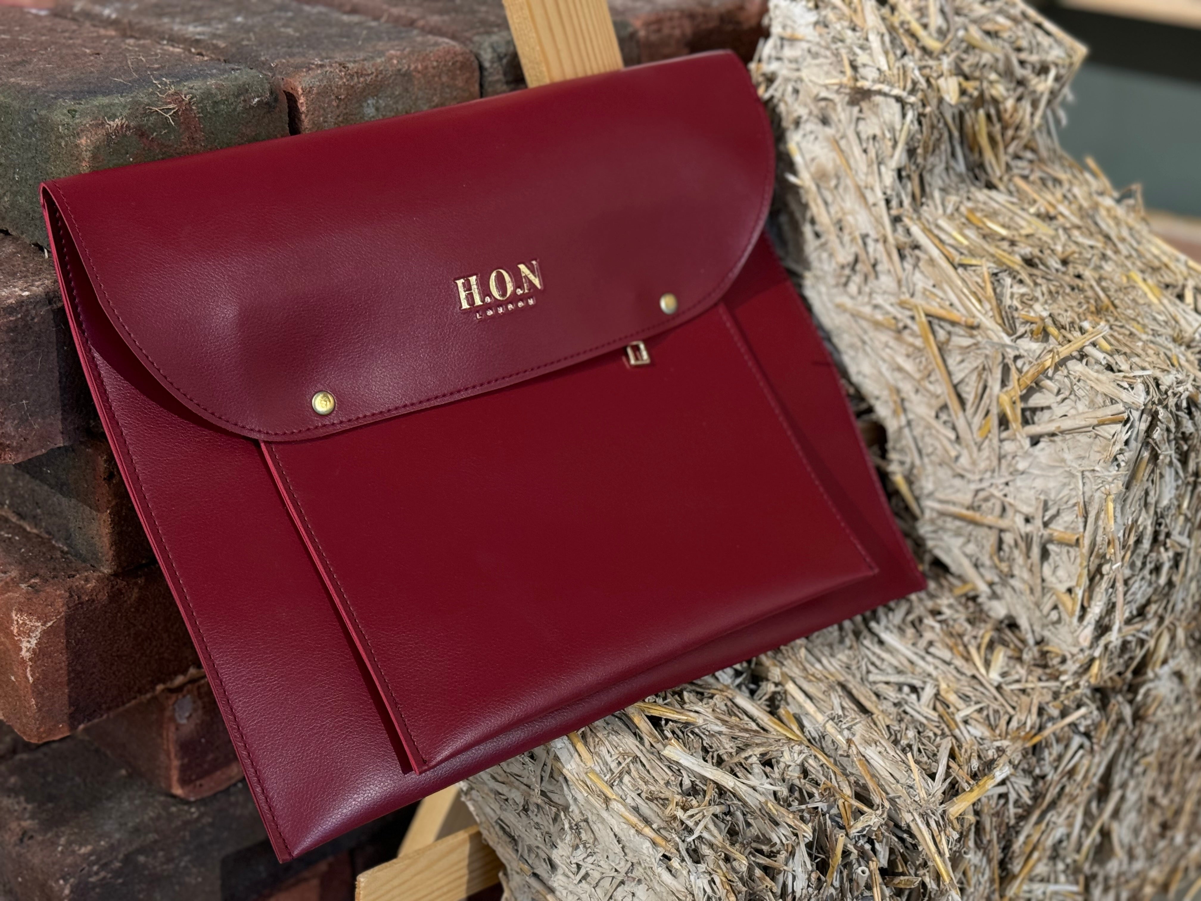 Bordeaux Elegance Leather Laptop Sleeve