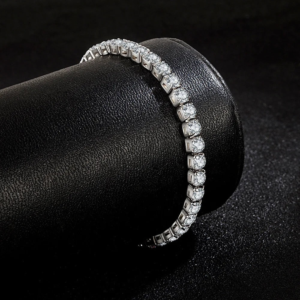 Sparkling Sterling Silver Zirconia Bracelet