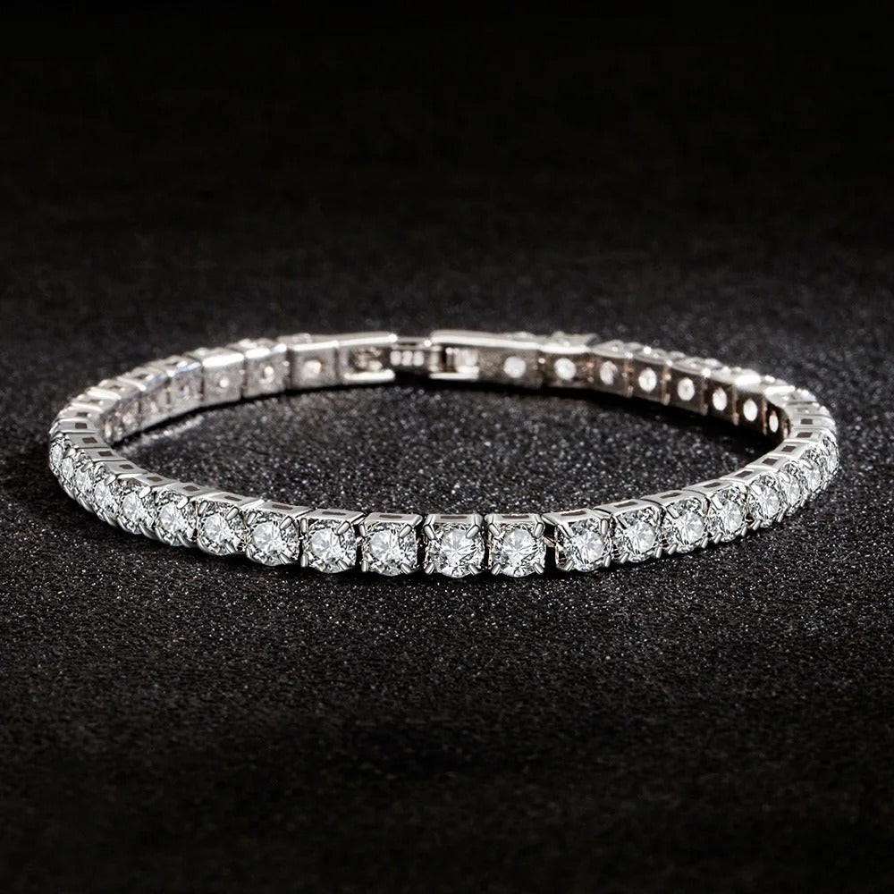 Sparkling Sterling Silver Zirconia Bracelet